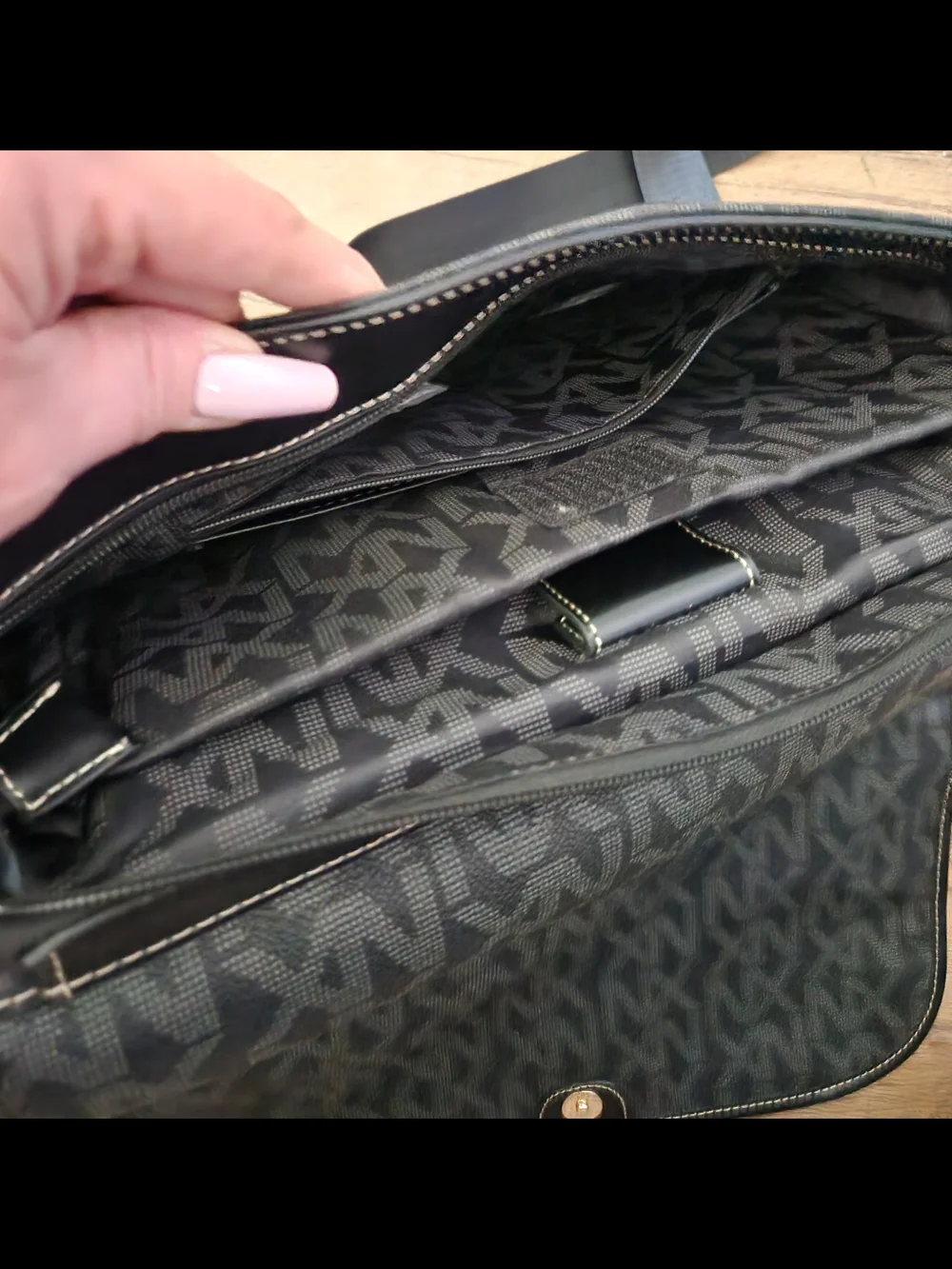 NX Black Logo Messenger Bag